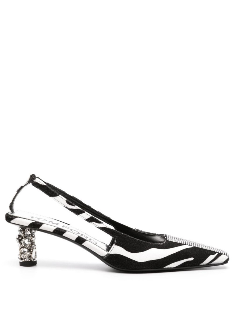 70mm zebra-print slingback pumps 1