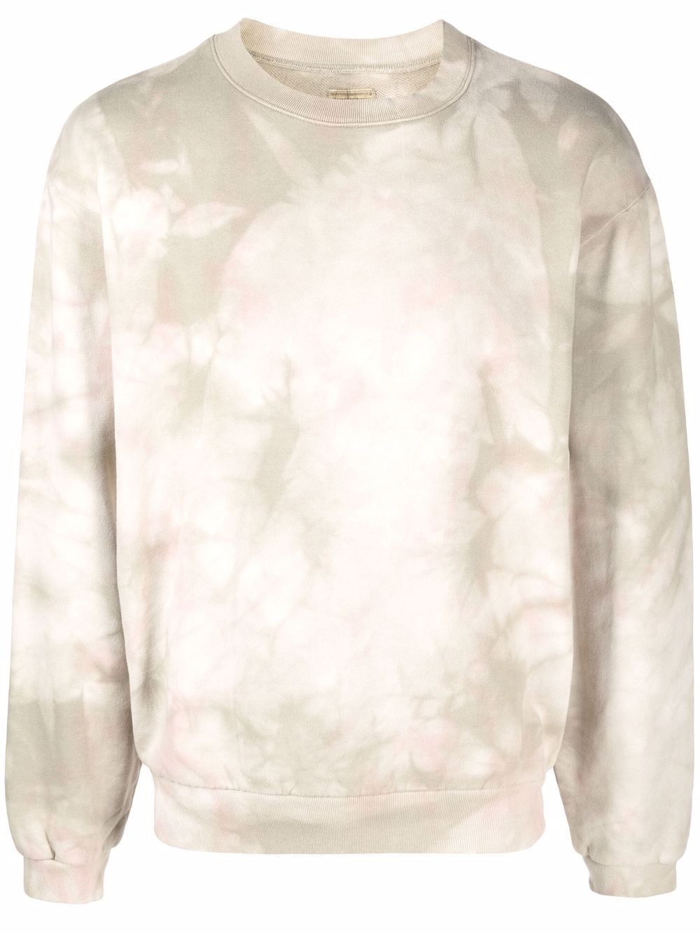 tie dye-print crew neck sweatshirt - 1