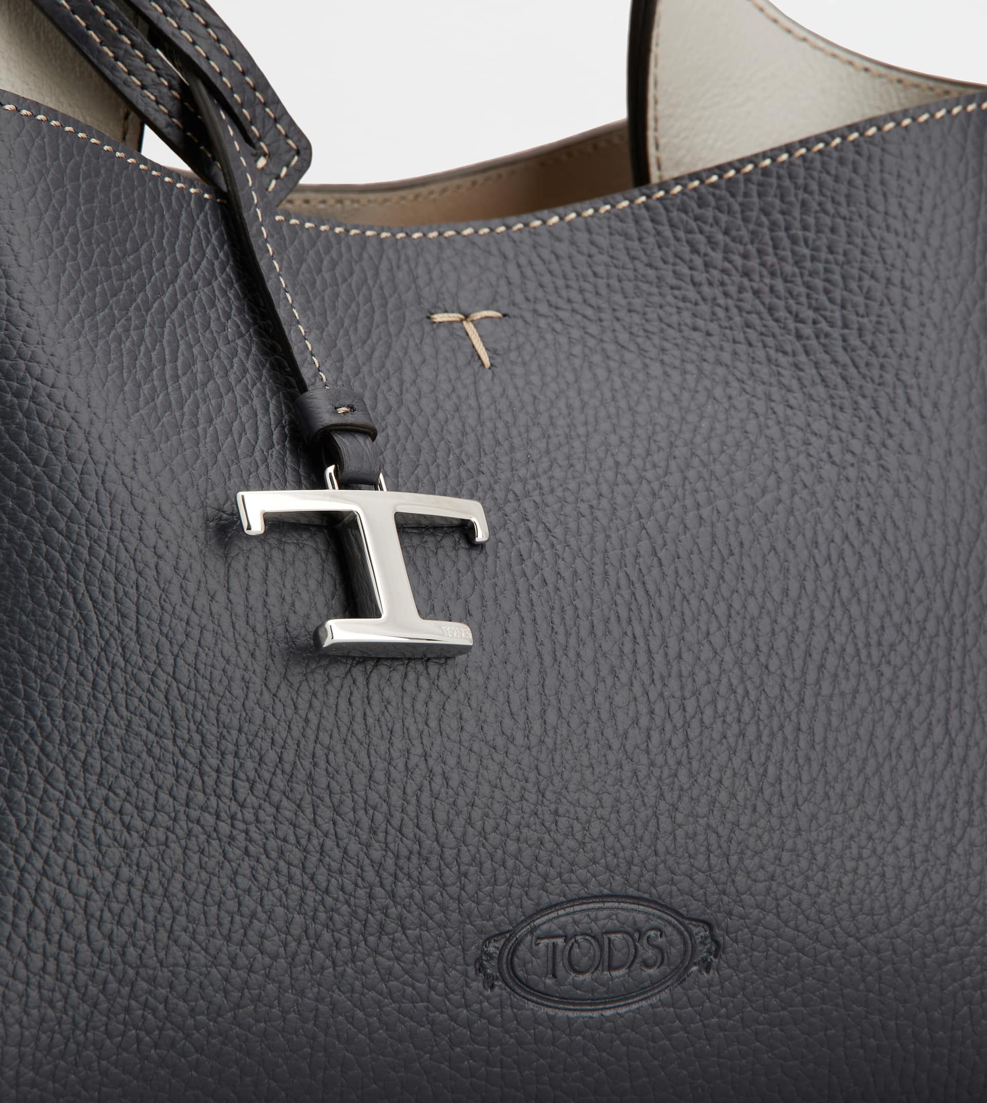 BAG IN LEATHER MICRO - BLUE, GREY - 5