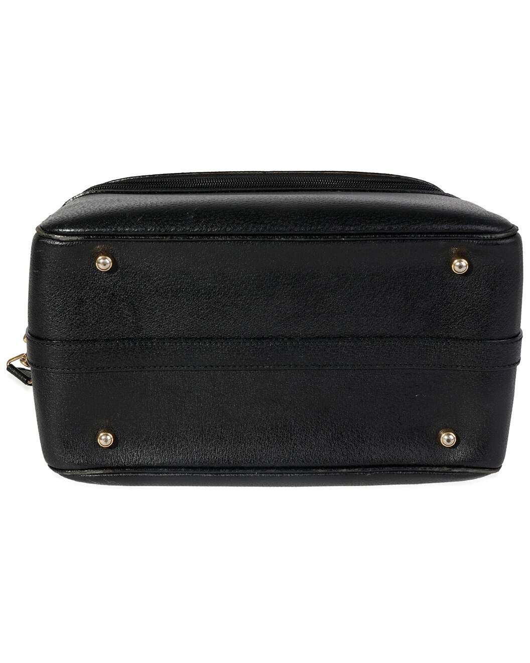 Gucci Black Leather Bamboo Handle Vanity Bag (Authentic Pre-Loved) - 3