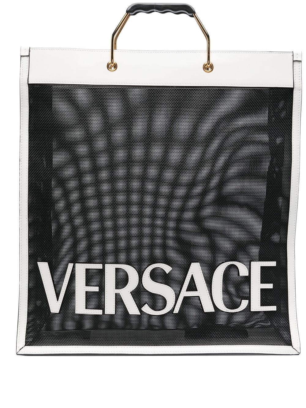 logo-patch mesh tote bag - 1