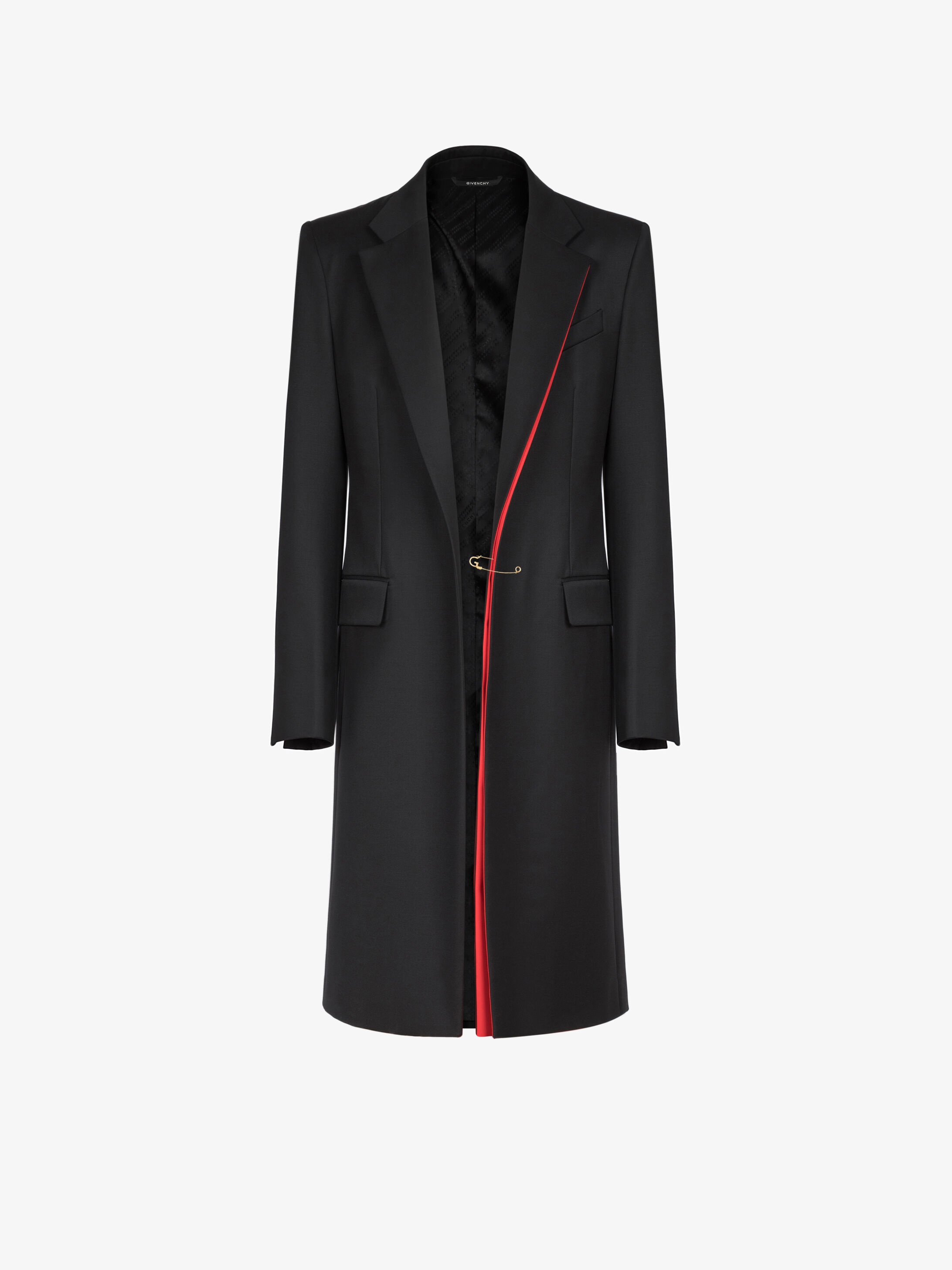 Coat in wool with contrasting details - 1