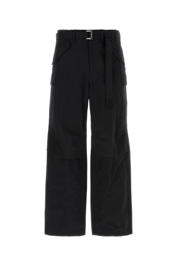 Black cotton and nylon cargo pant - 1