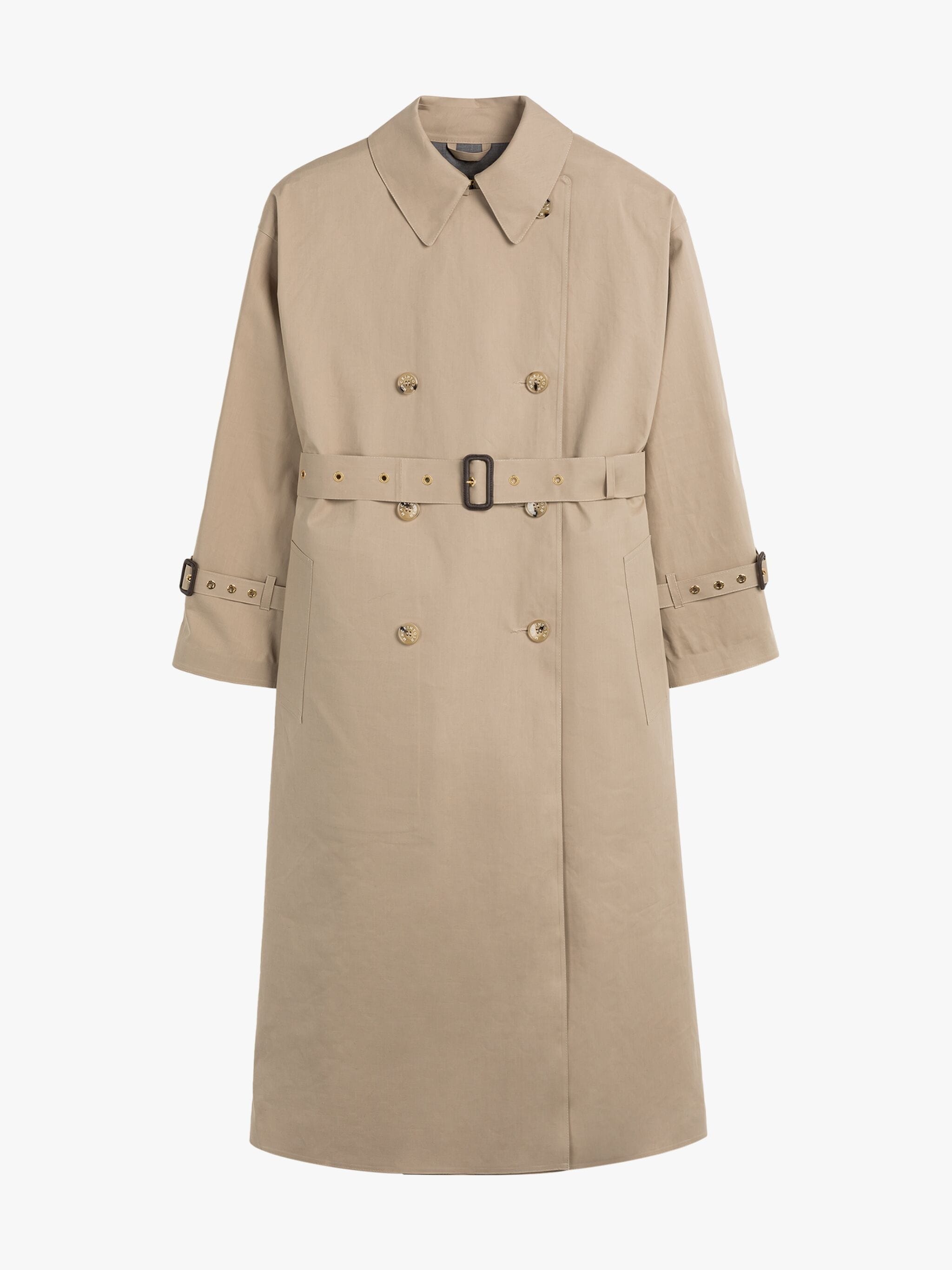 BUCKHOLME FAWN BONDED COTTON TRENCH COAT - 1