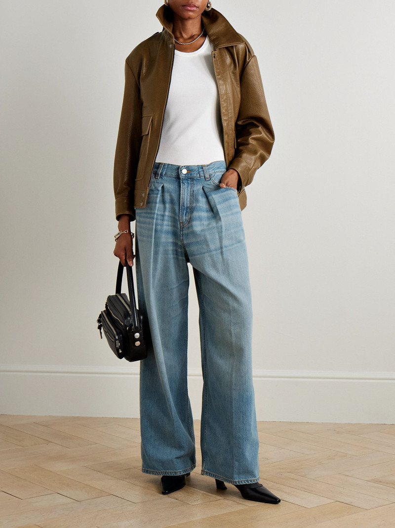 HAIKURE Candy pleated boyfriend jeans Light denim outlook