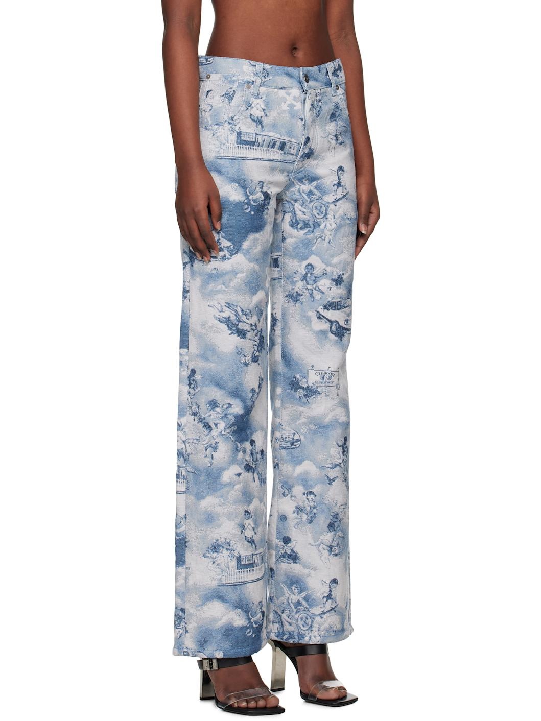 Blue Tapestry Fresco Wide-Leg Trousers - 2