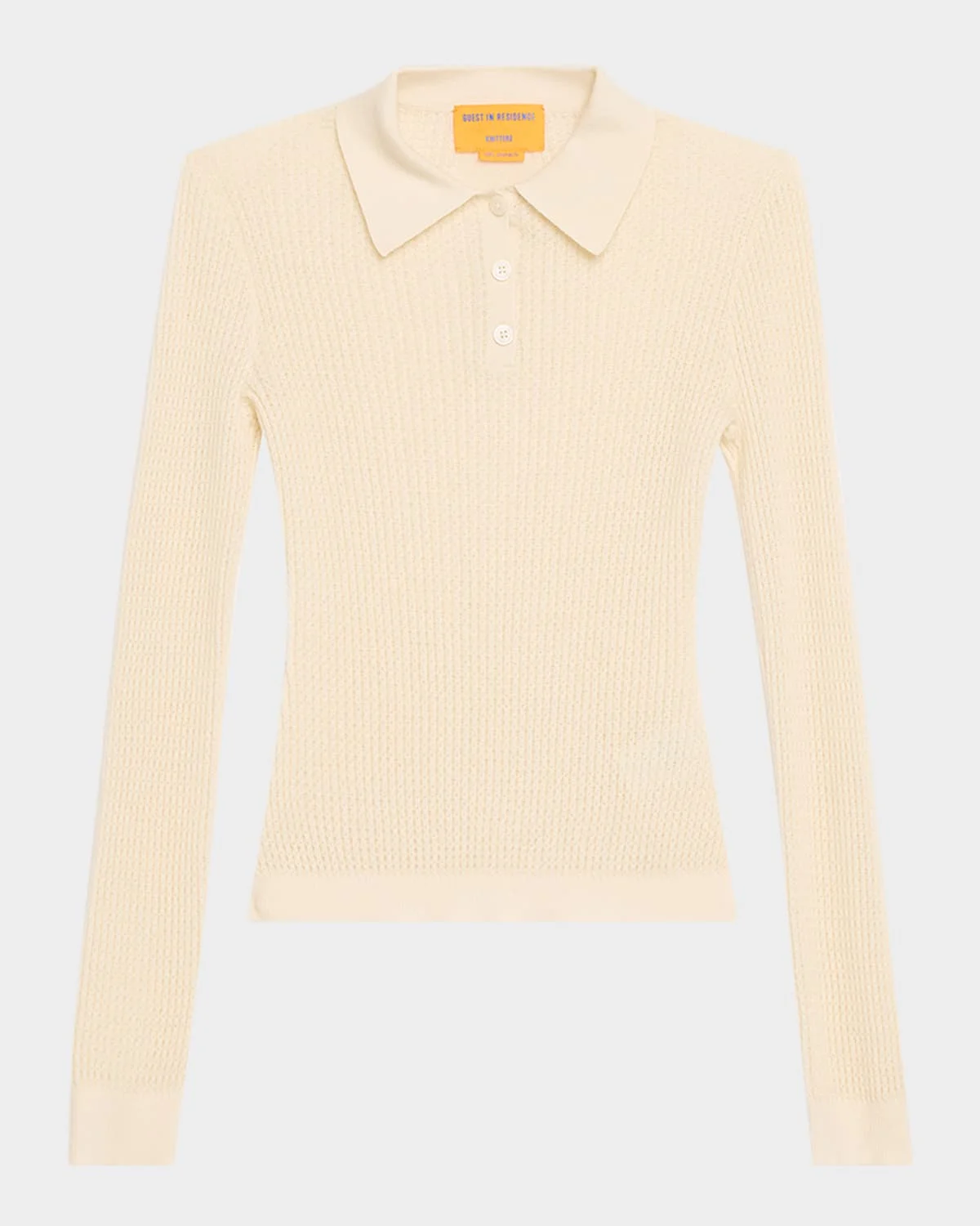 Shrunken Long-Sleeve Cashmere Polo - 1