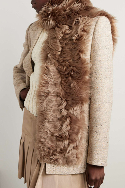 Yves Salomon Shearling and leather scarf outlook