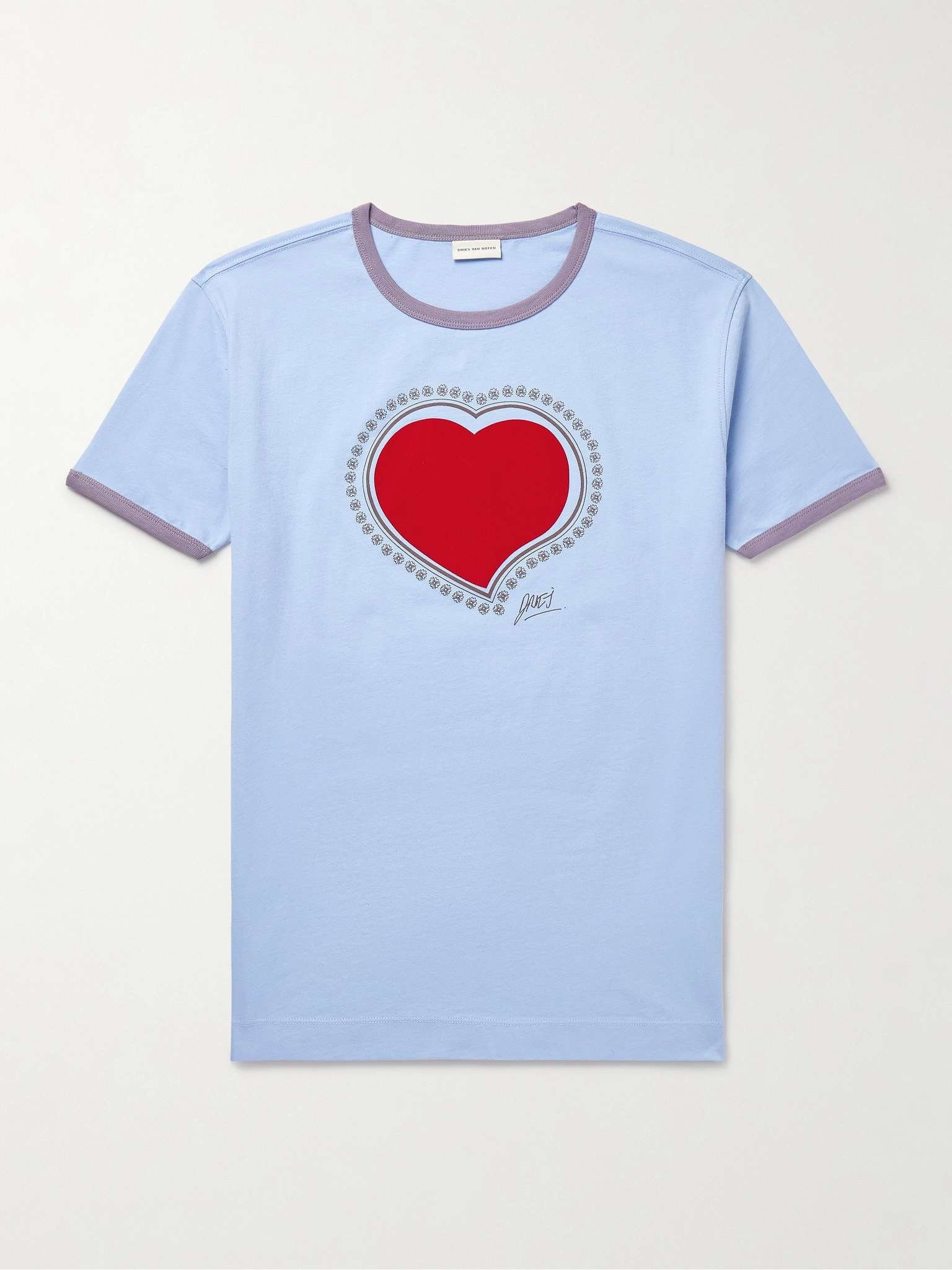 【Dries Van Noten】Slim-Fit Appliqued Printed Cotton-Jersey Dries Van Noten Slim-Fit Appliquéd Printed Cotton-Jersey T