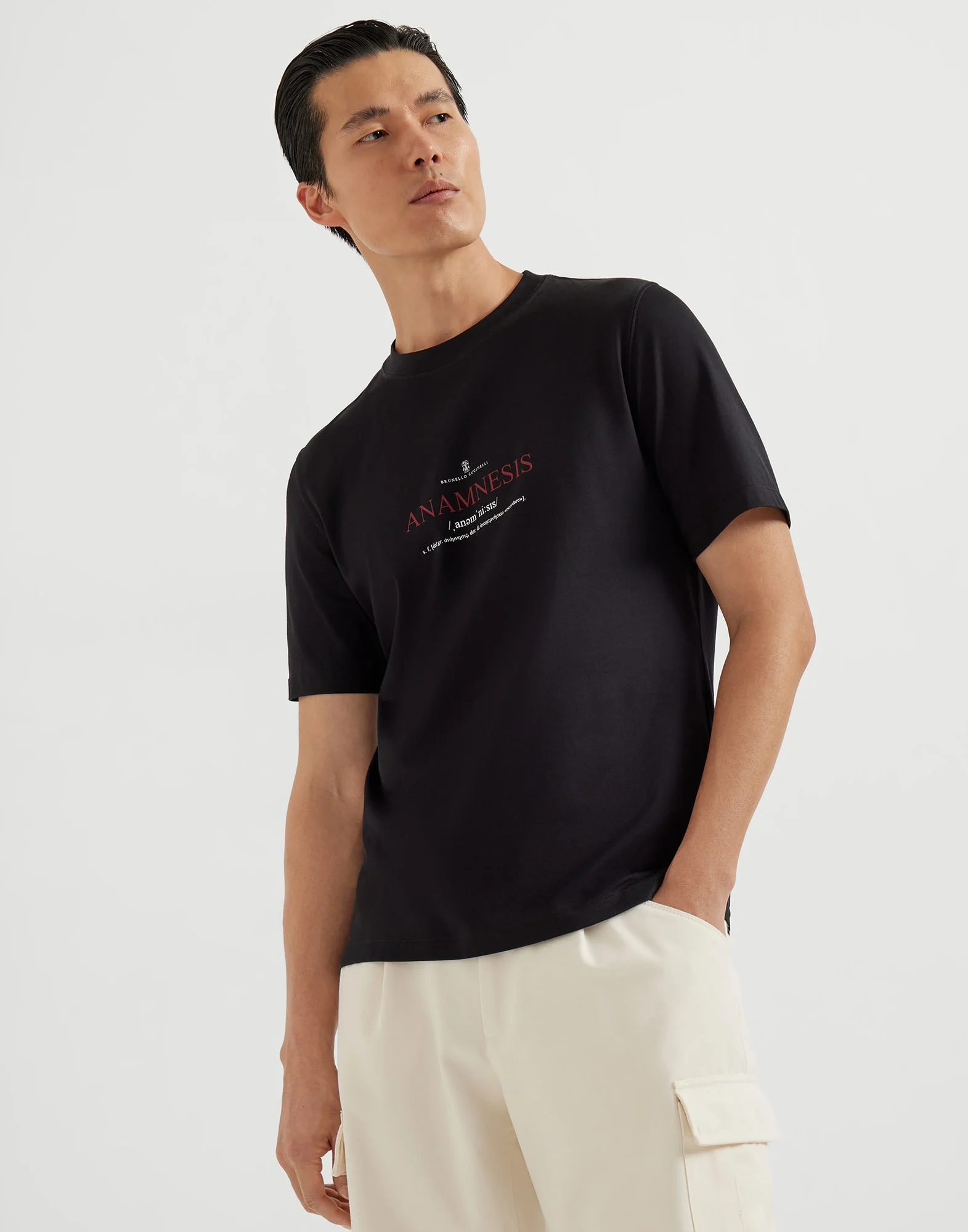 Cotton jersey crew-neck T-shirt with print - 1