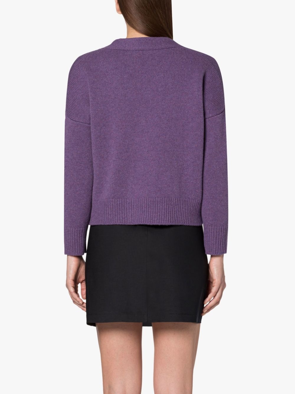 KELLE PURPLE WOOL CARDIGAN - 4