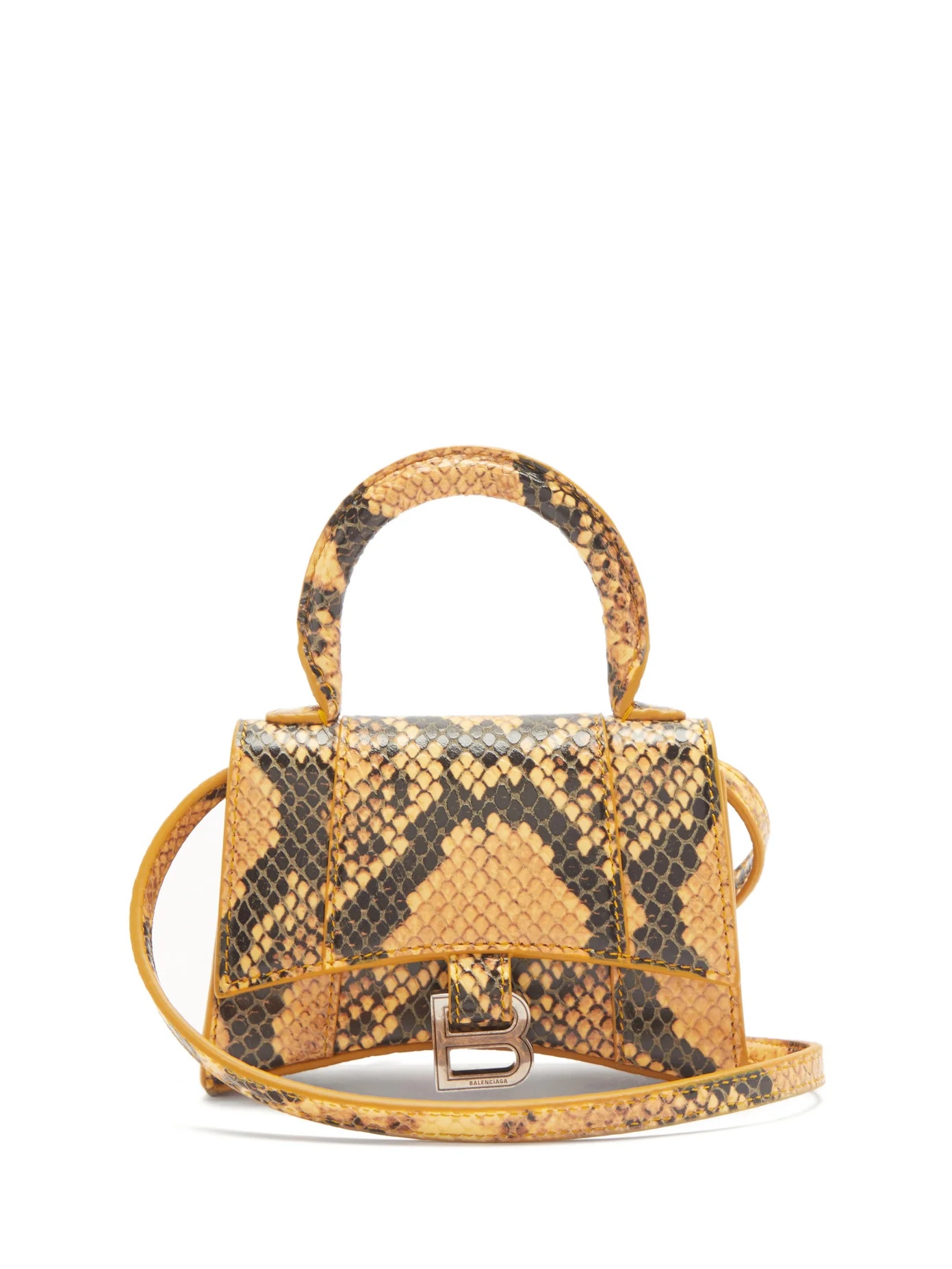 Hourglass python-effect leather cross-body bag - 1