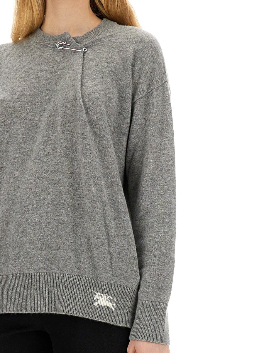 Burberry Women Cashmere Sweater With Kilt Pin - 4