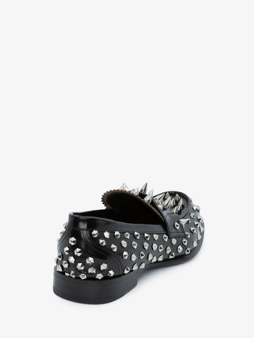 Silver Stud Loafer in Black/silver - 3