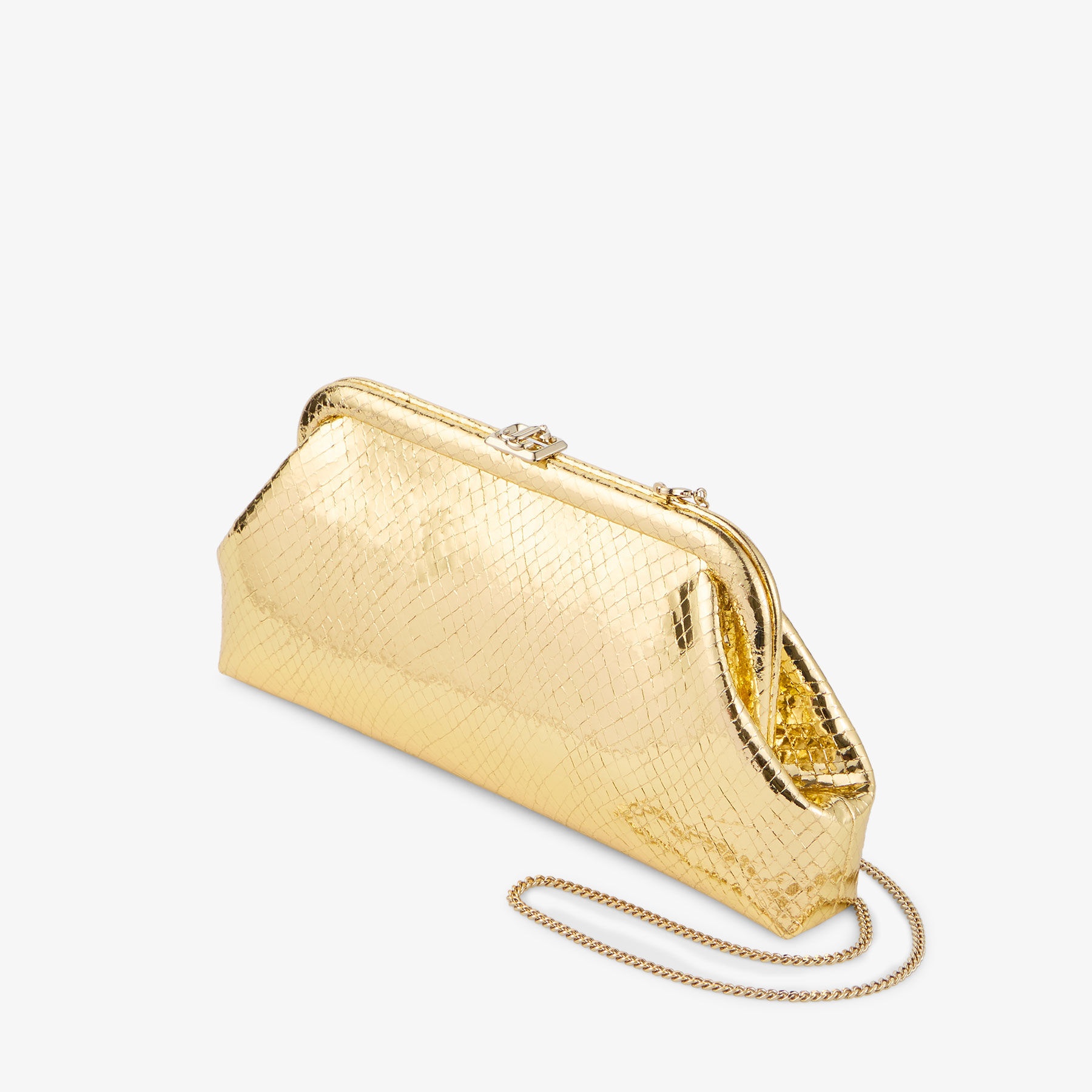 Skylar
Gold Candy Wrap Leather Clutch with Square JC Clasp - 3