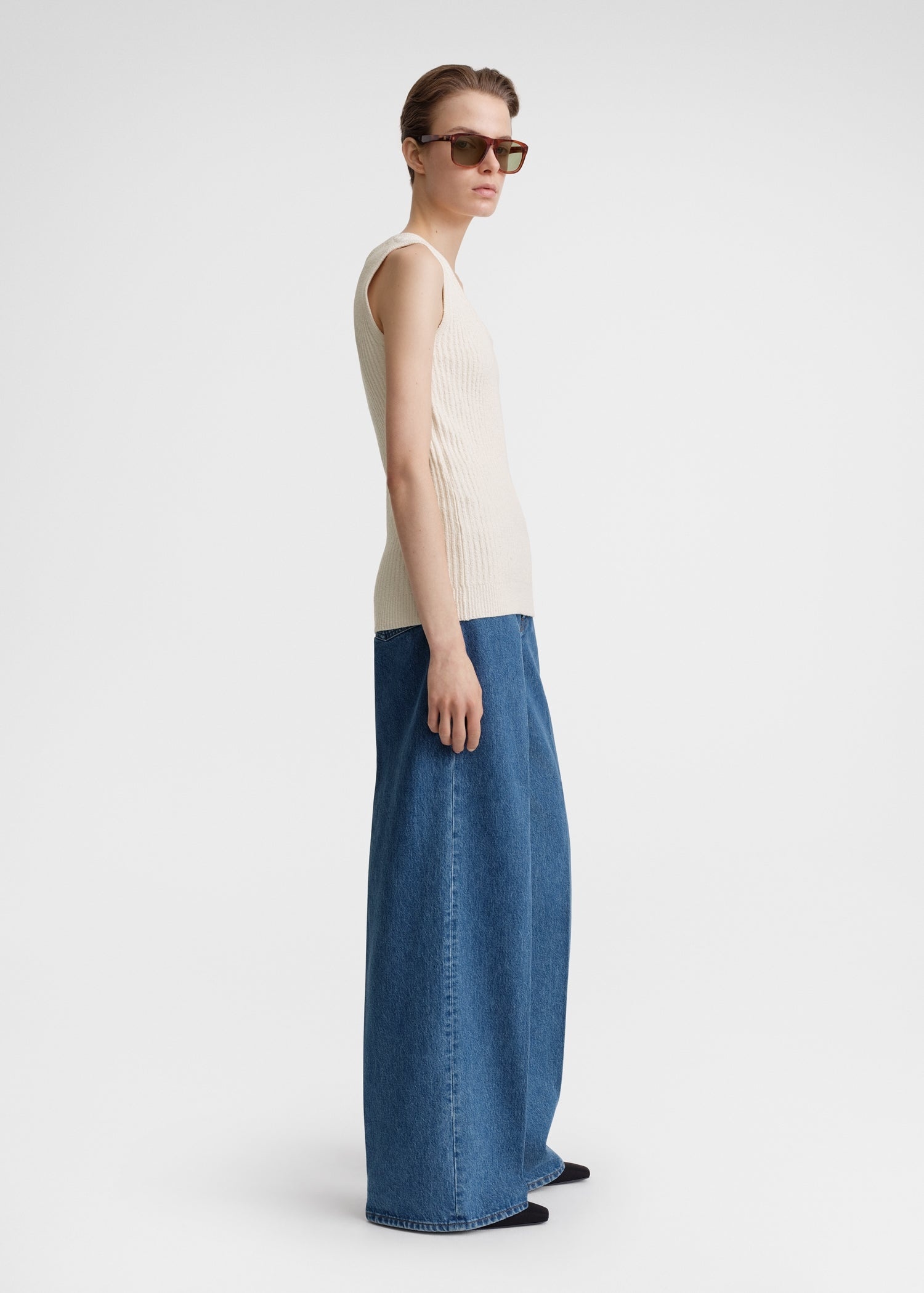 Textured rib tank ecru - 3