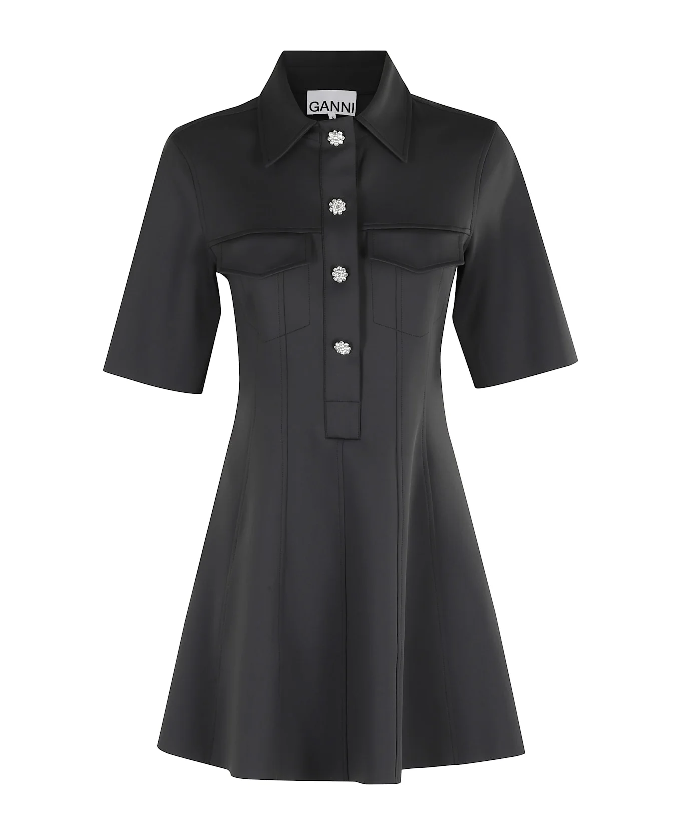 Scuba Neoprene Fitted Mini Dress - 1