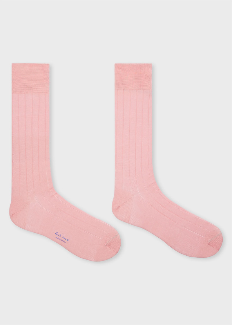 Paul Smith Pink Ribbed Cotton Socks outlook