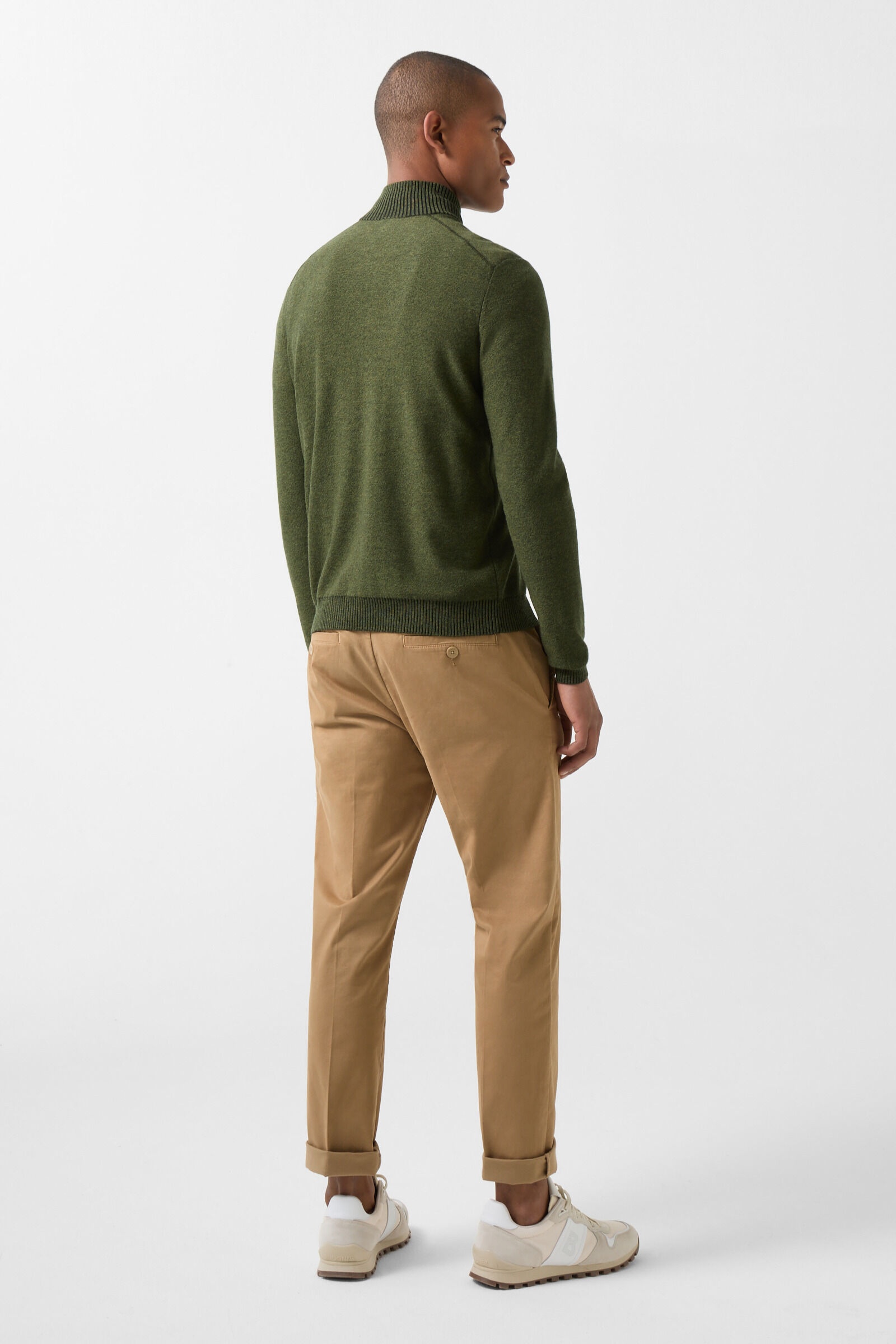 Lias half-zippered sweater in Olive green - 3