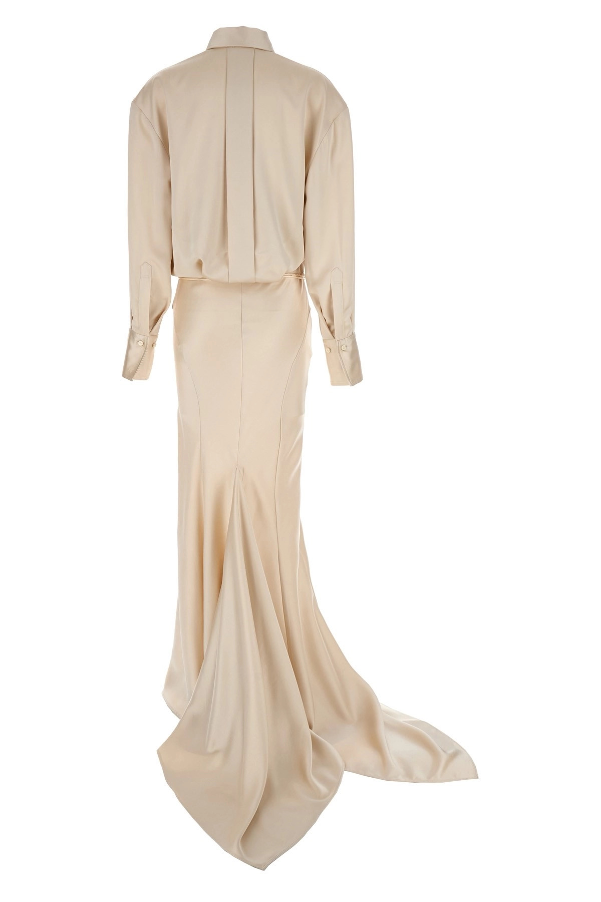 Long satin chemisier dress - 3