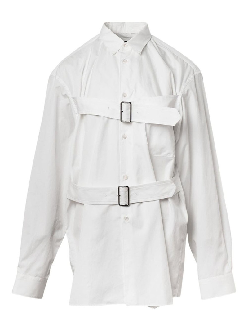 long-sleeve buckled cotton shirt 1