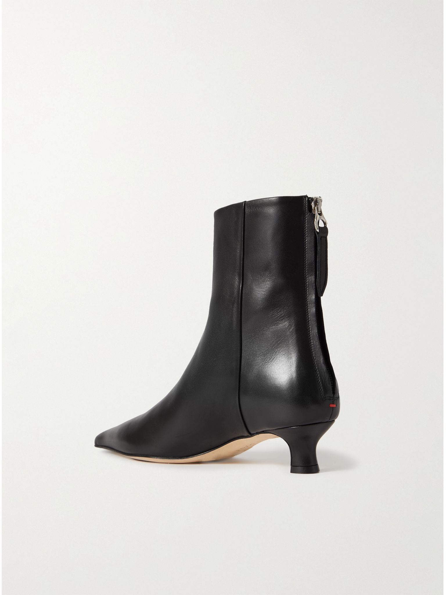 Zoe leather point-toe ankle boots Black - 3