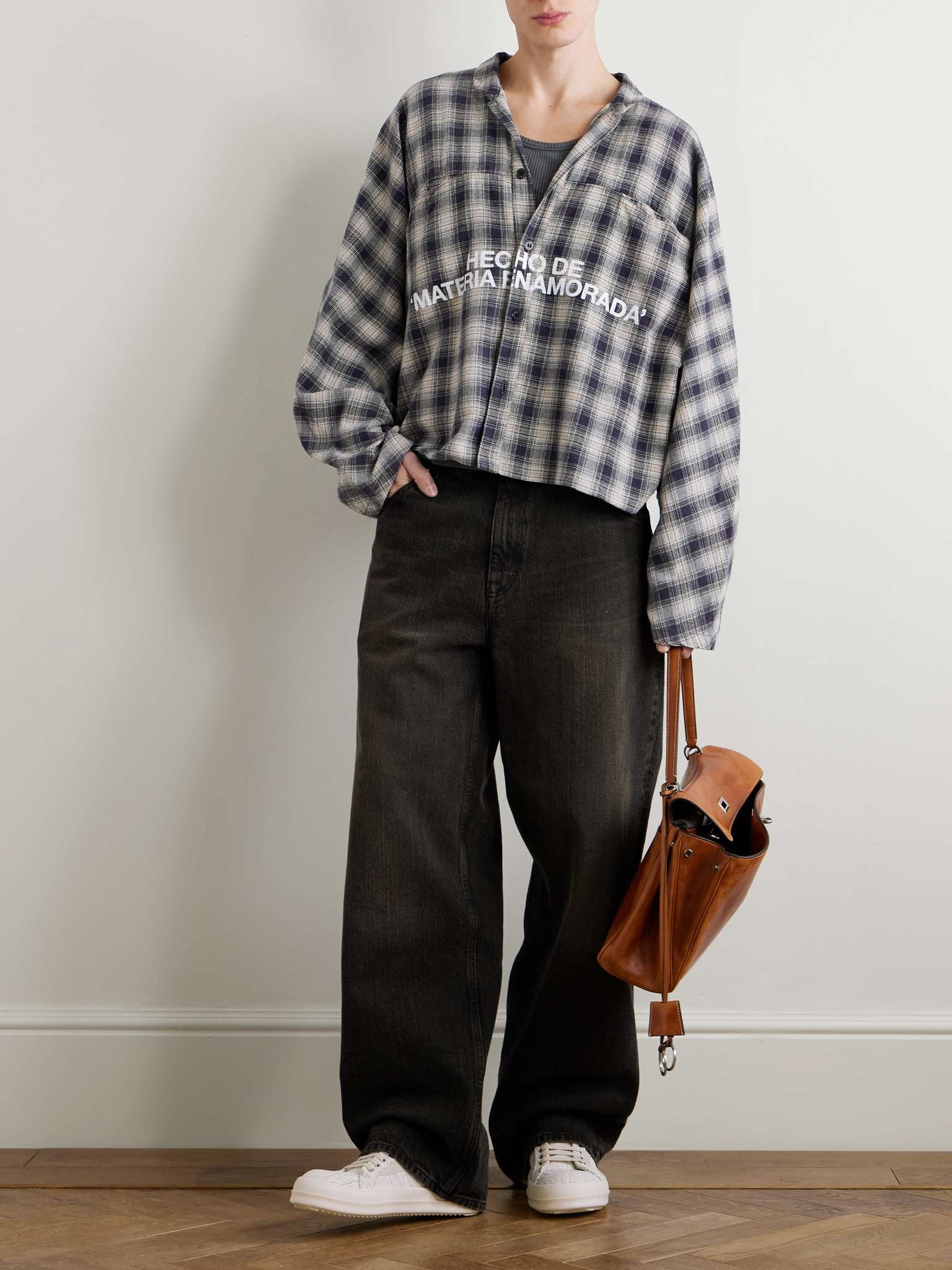 Materia Nazarene Oversized Printed Checked Cotton-Flannel Shirt - 2