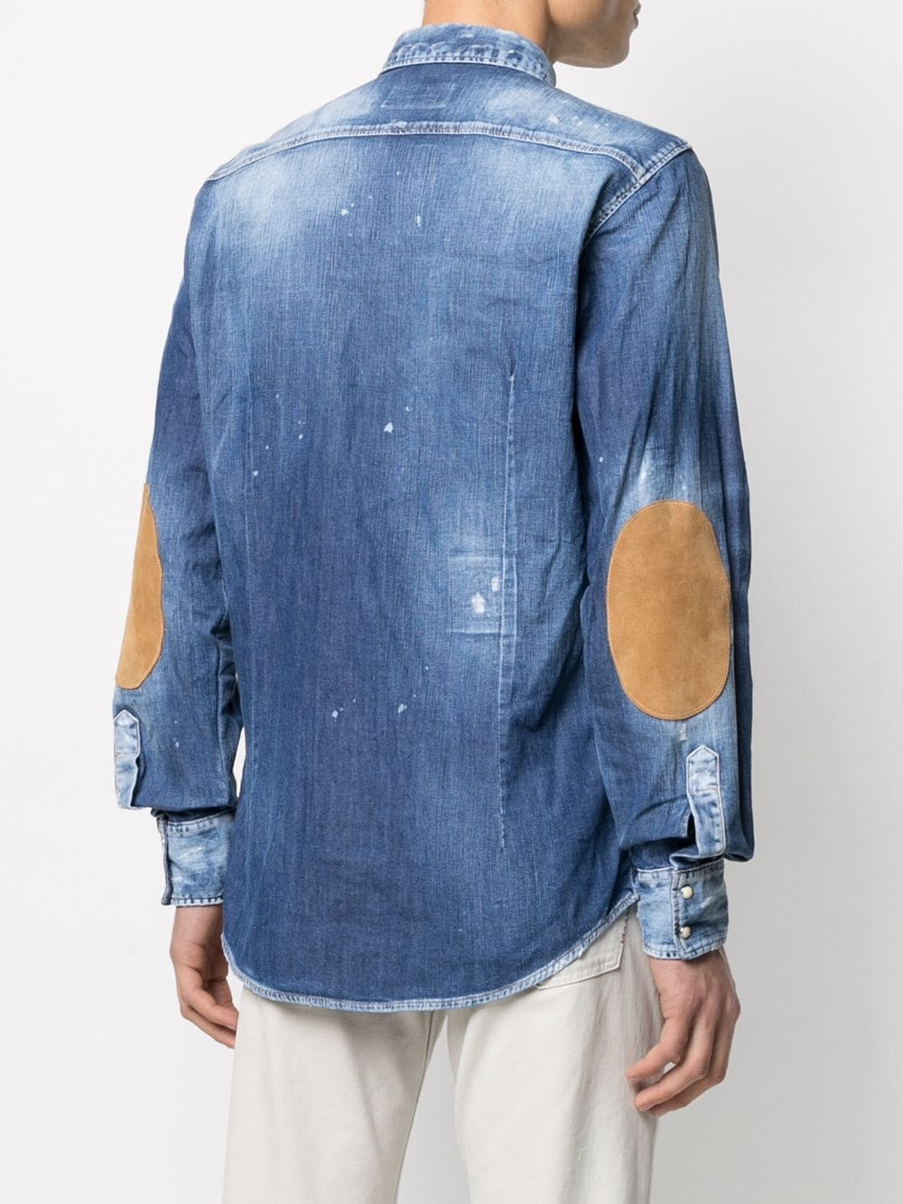 distressed effect denim shirt - 4