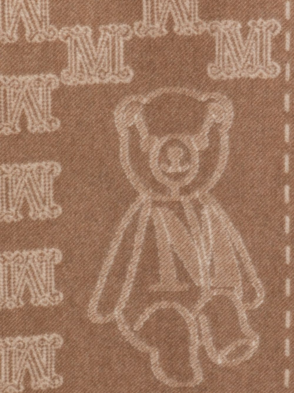 teddy-bear motif cashmere scarf - 2