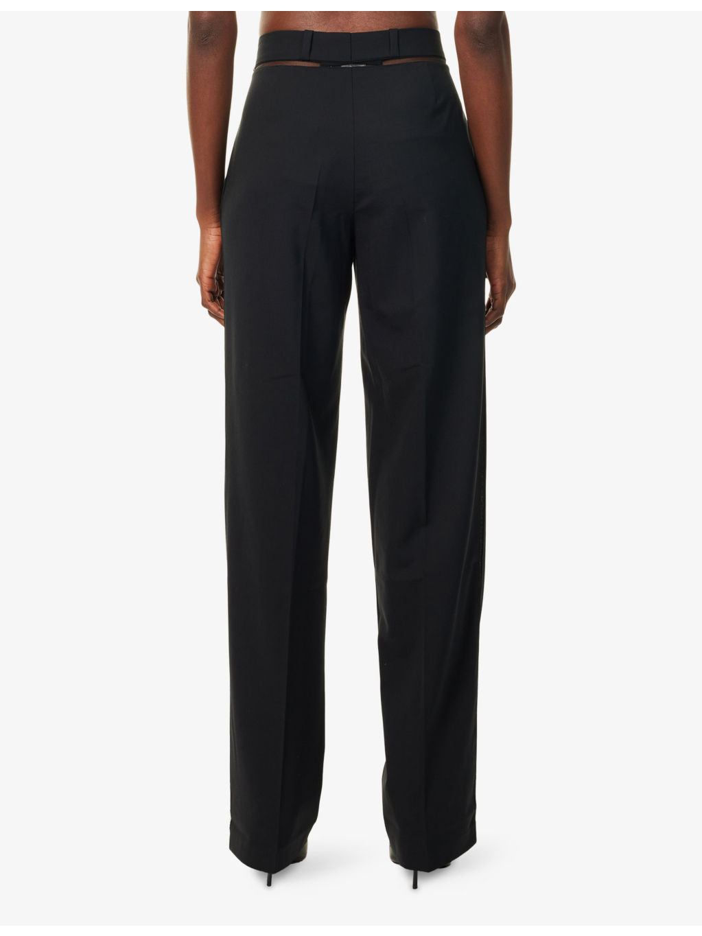 Mesh-Panel Straight-Leg Stretch-Woven Trousers - 4