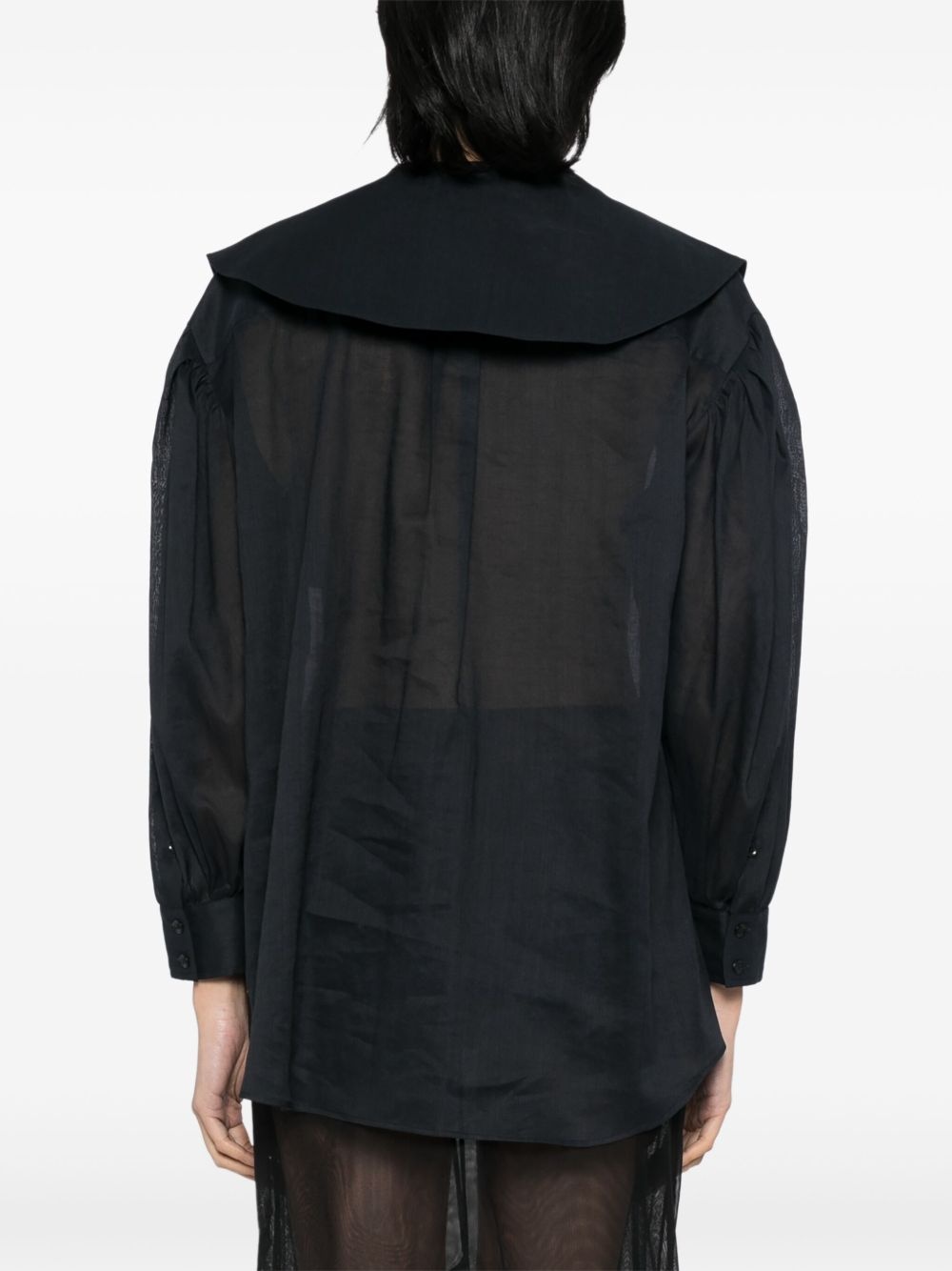 sailor-collar puff-sleeves shirt - 4
