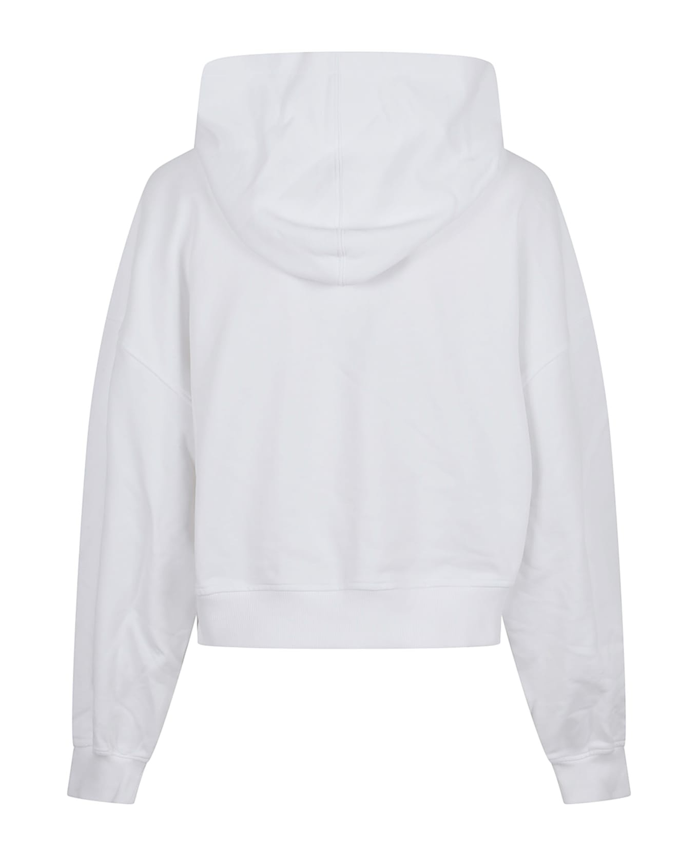White Dreaming 1967 Print Boxy Fit Cropped Hoodie - 2