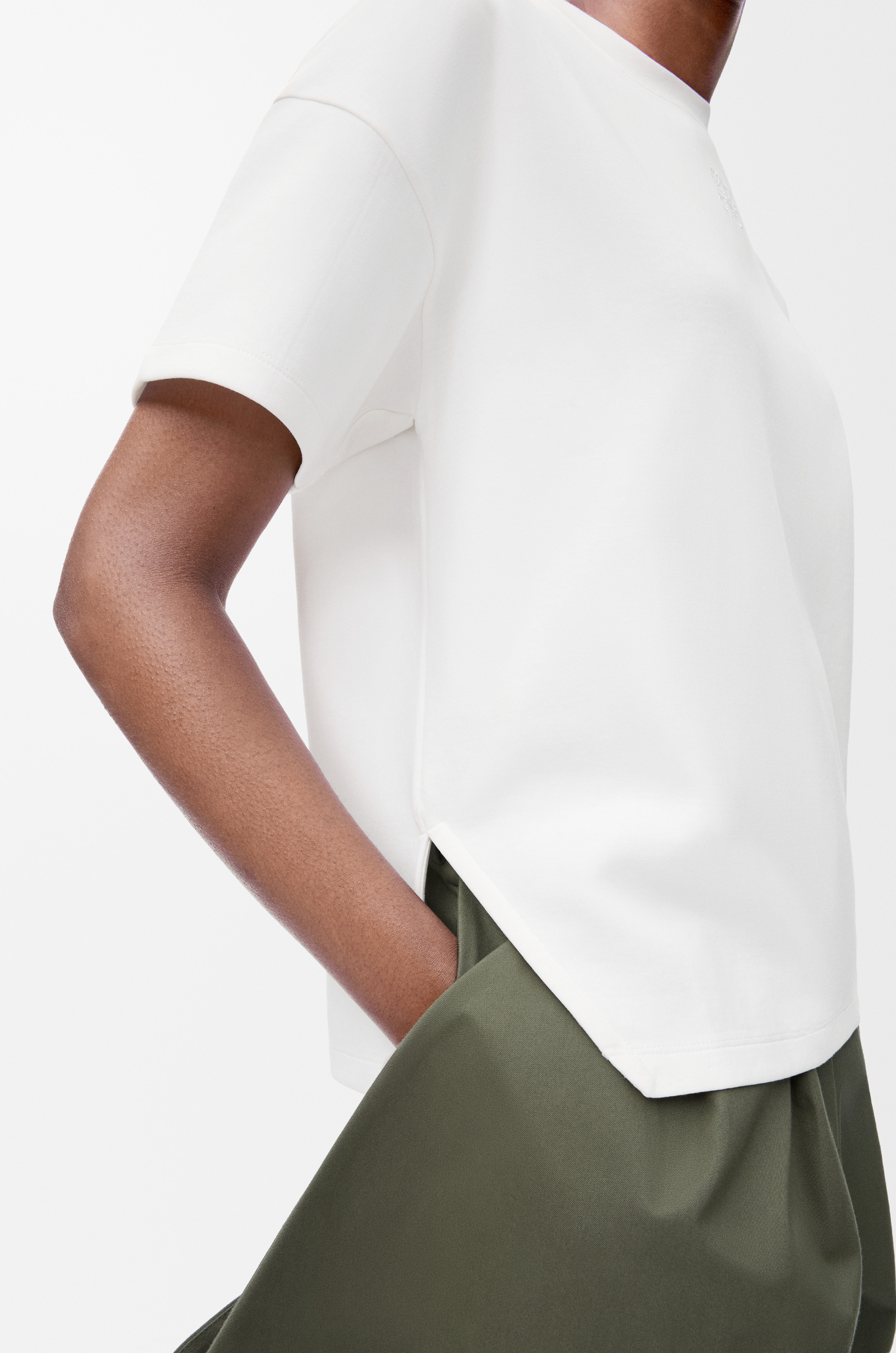 Asymmetric T-shirt in cotton blend - 6