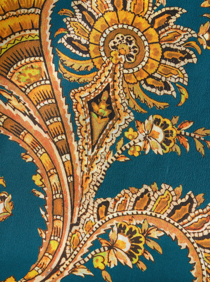 LEAFY PAISLEY SILK CRÊPE DE CHINE SKIRT - 6