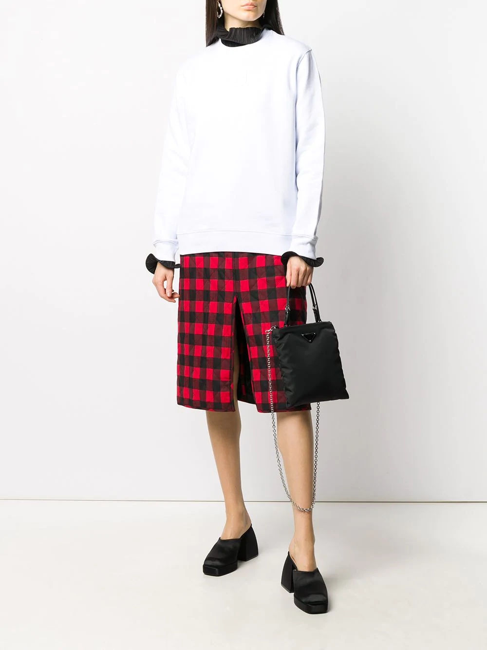 checked midi skirt  - 2