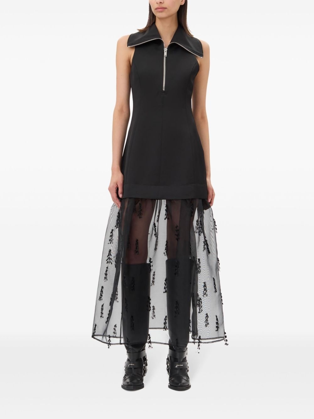 layered-design midi dress - 2