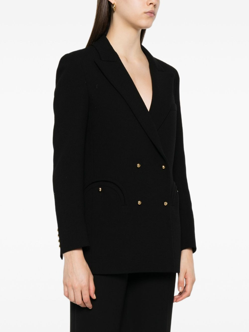 double-breasted v-neck blazer - 3