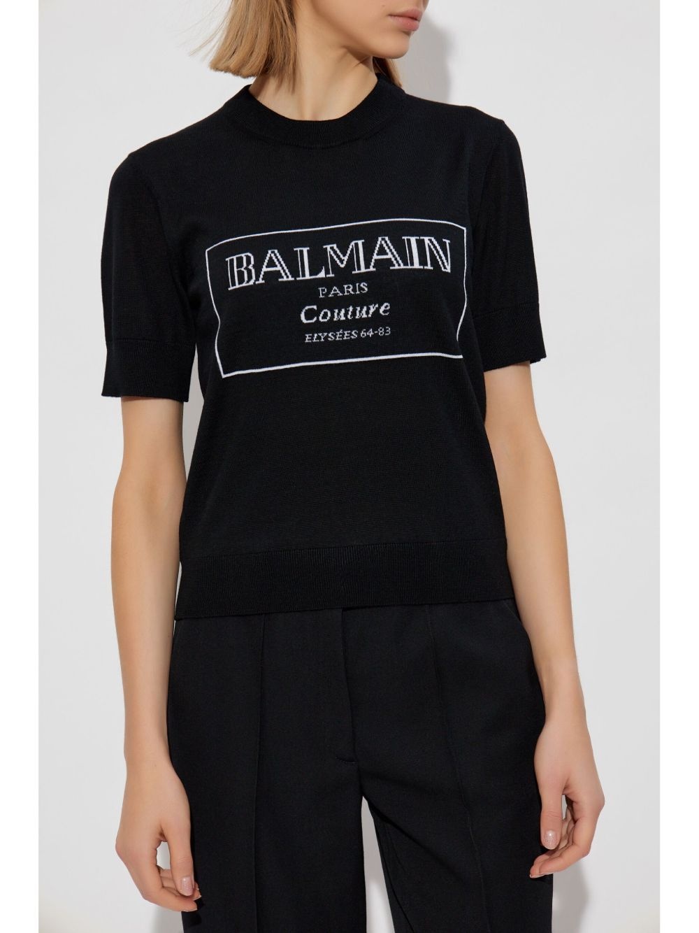 logo-print knit T-shirt - 3