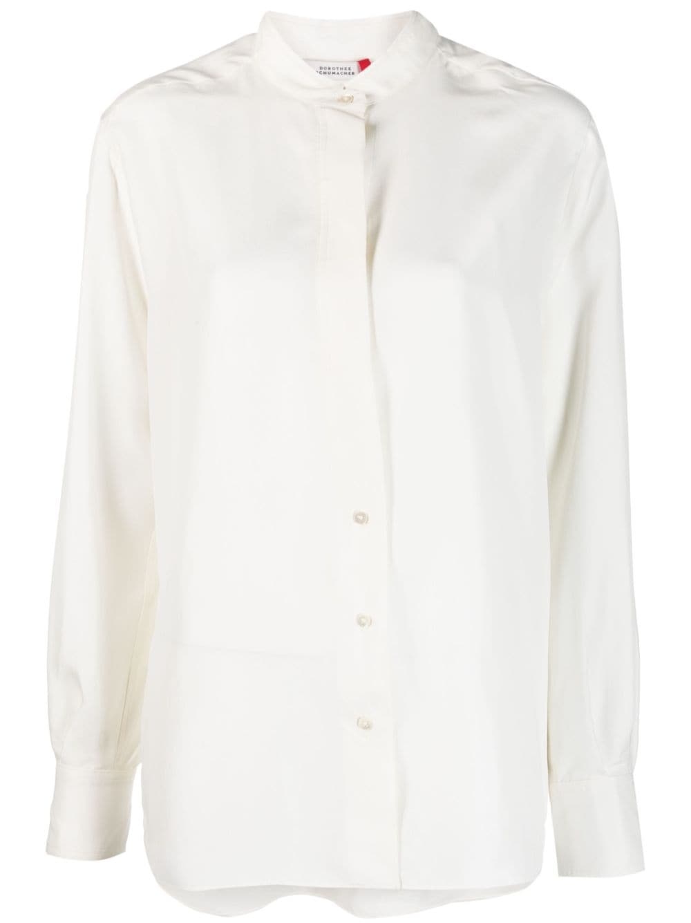 band-collar silk shirt - 1