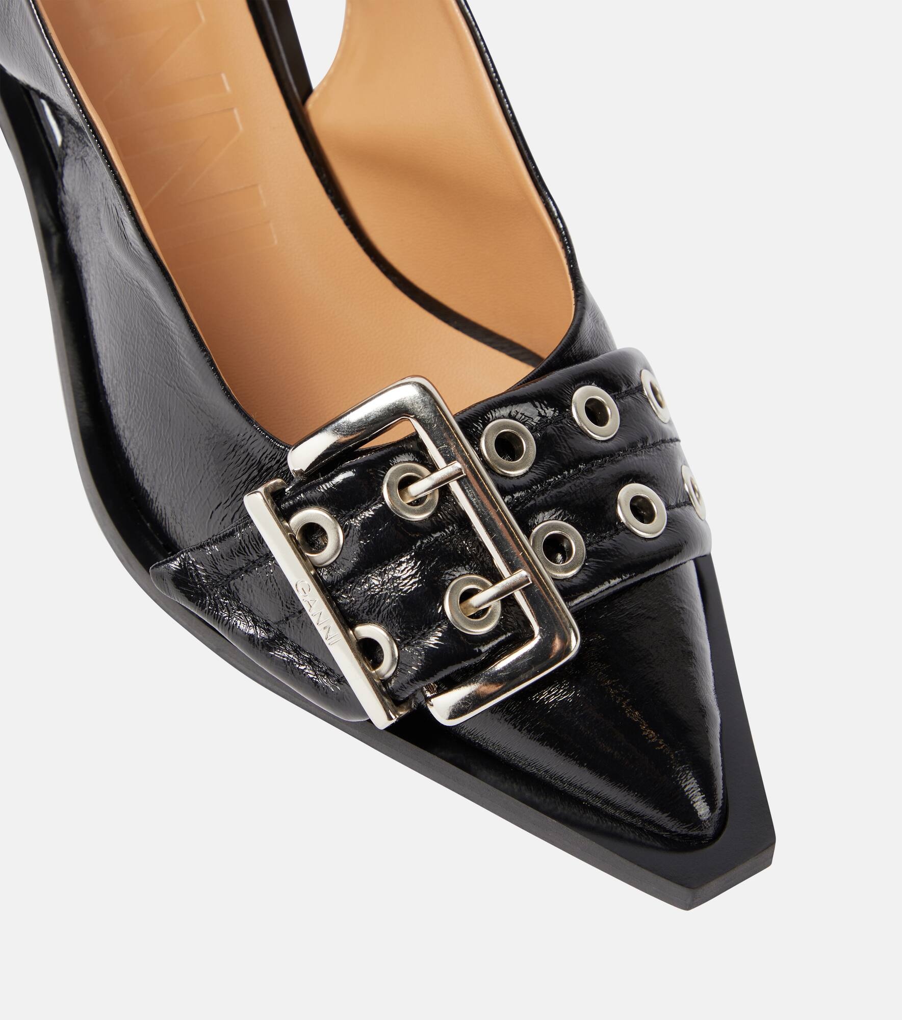 Faux leather slingback pumps - 6