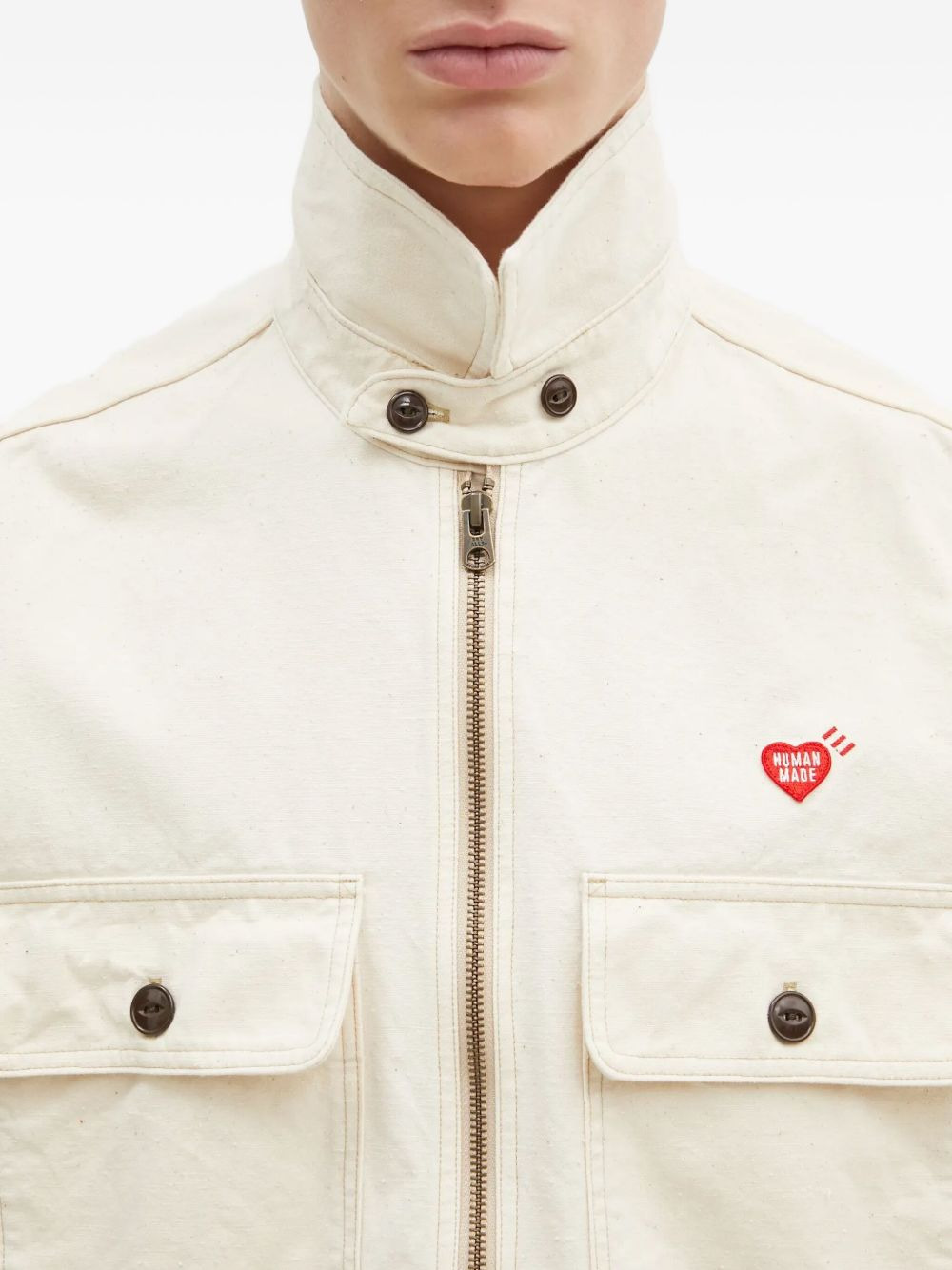 heart-logo half-zip shirt - 5