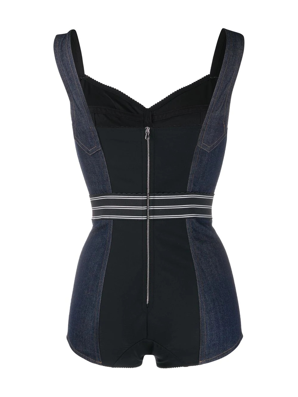 logo denim bodysuit - 2