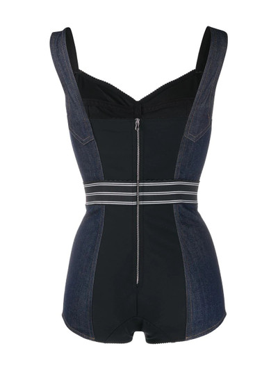 Dolce & Gabbana logo denim bodysuit outlook