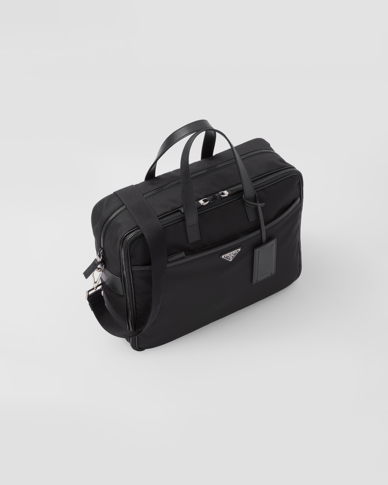 Re-Nylon and Saffiano leather briefcase 3