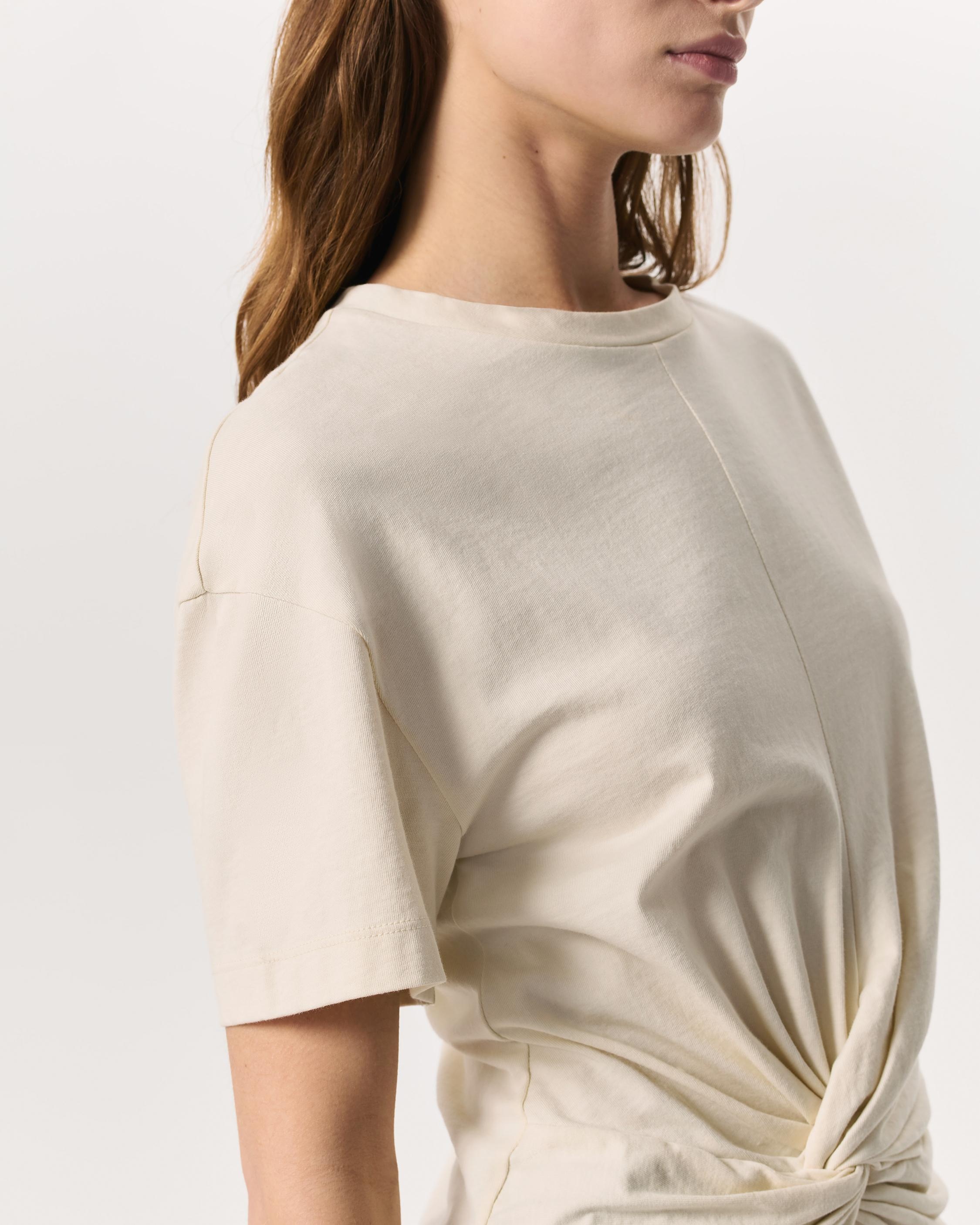 Mica Twist-Detail Draped Cotton T-Shirt - 6