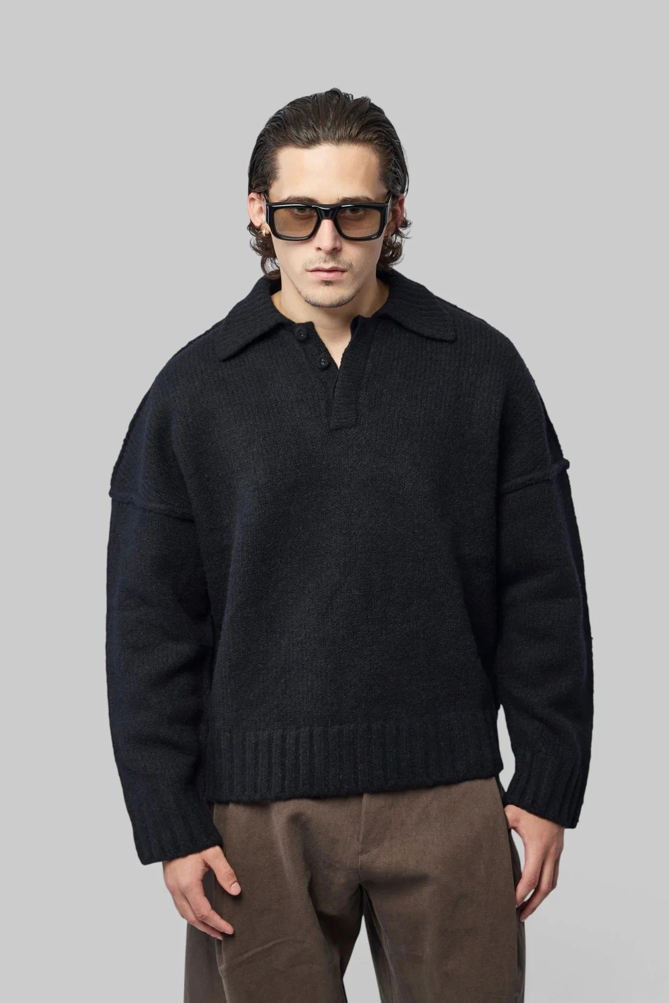 Knitted Mens Polo - 1