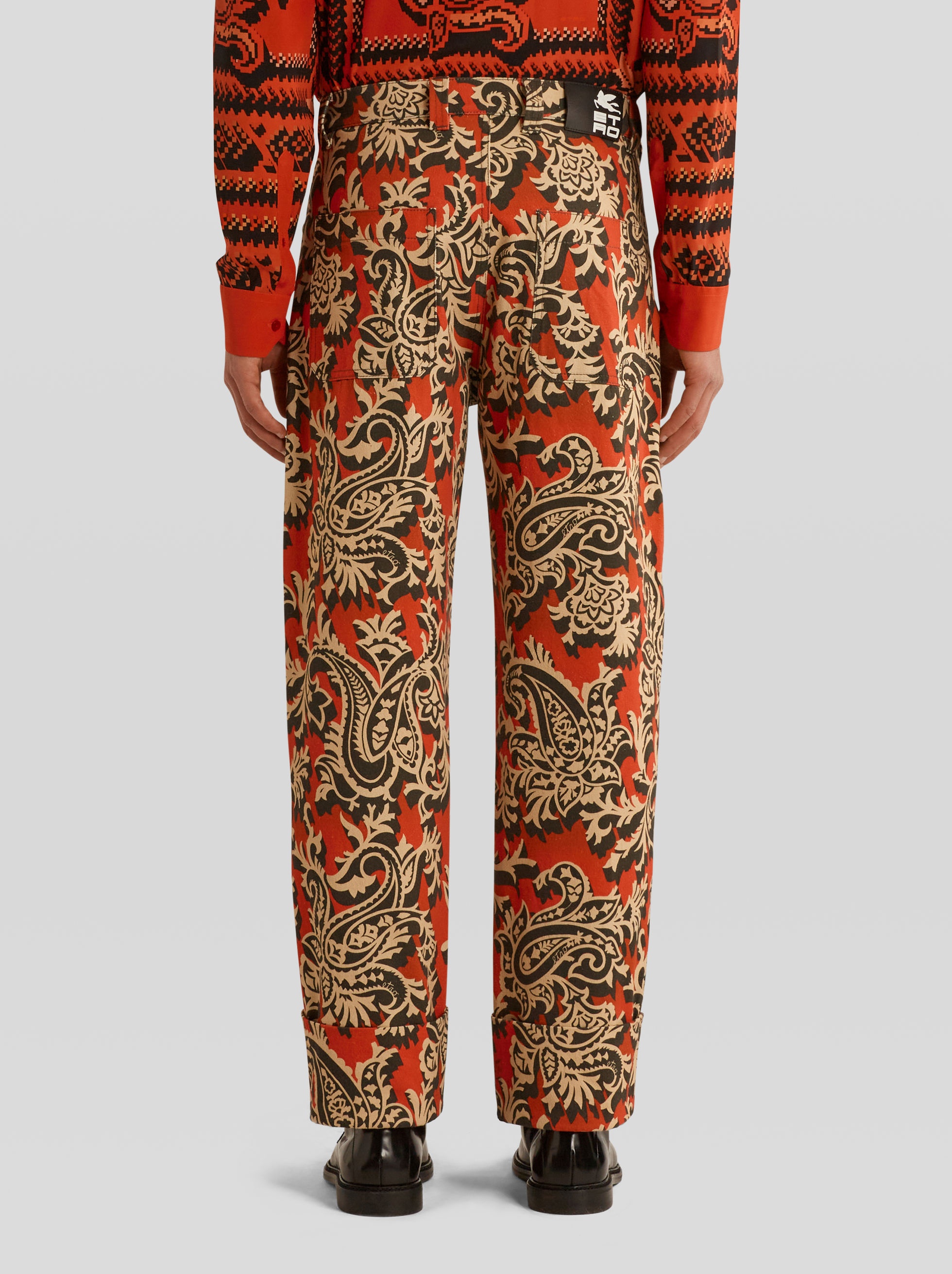 PAISLEY STRETCH COTTON JEANS - 4