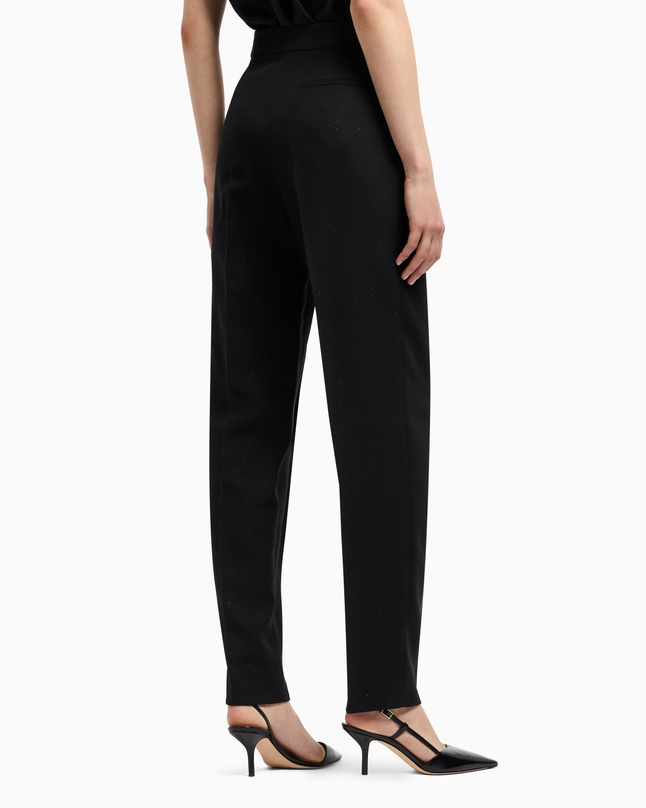 GLITTER SILK CADY TROUSERS WITH PLEATS - 3