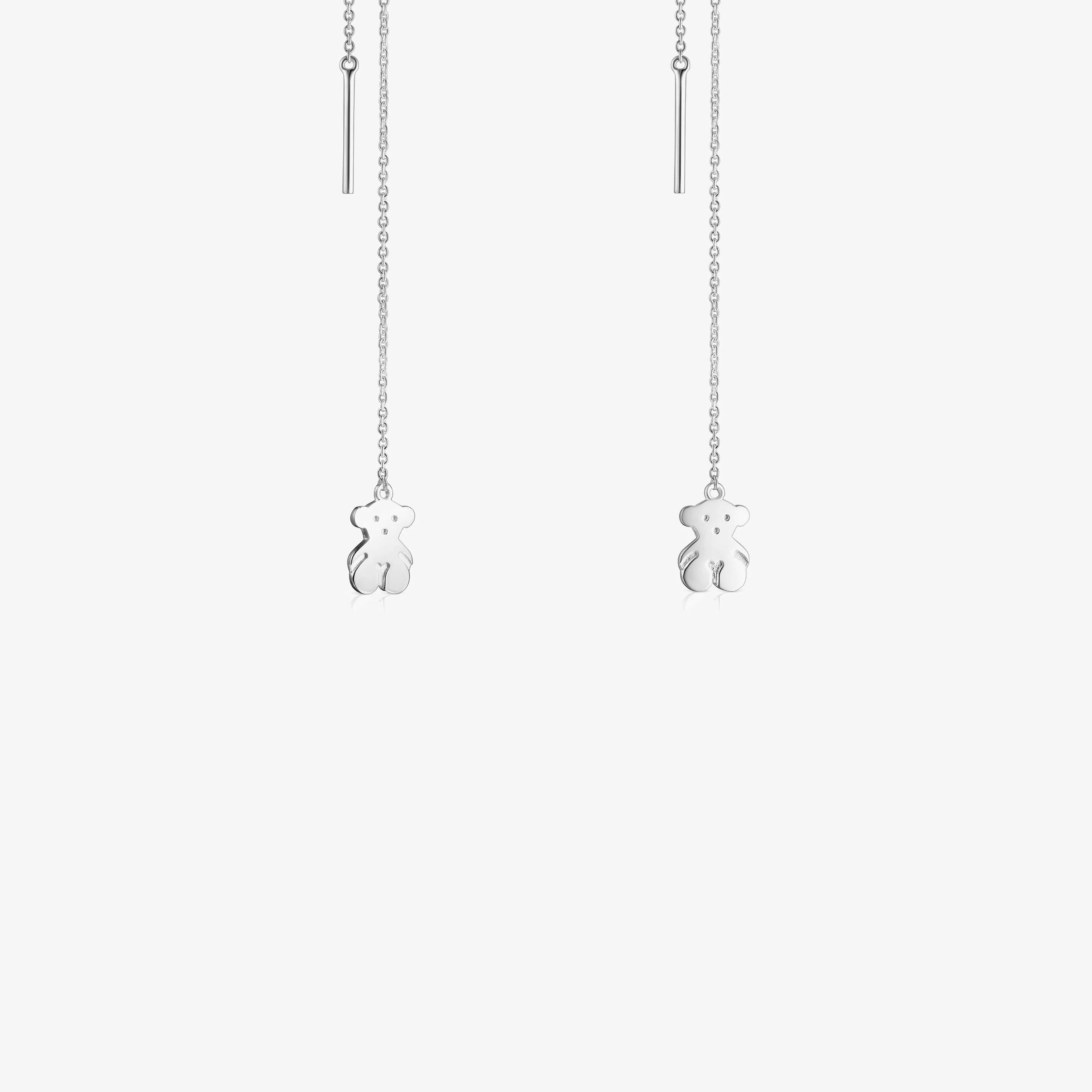 Long Nocturne Silver Earrings - 1