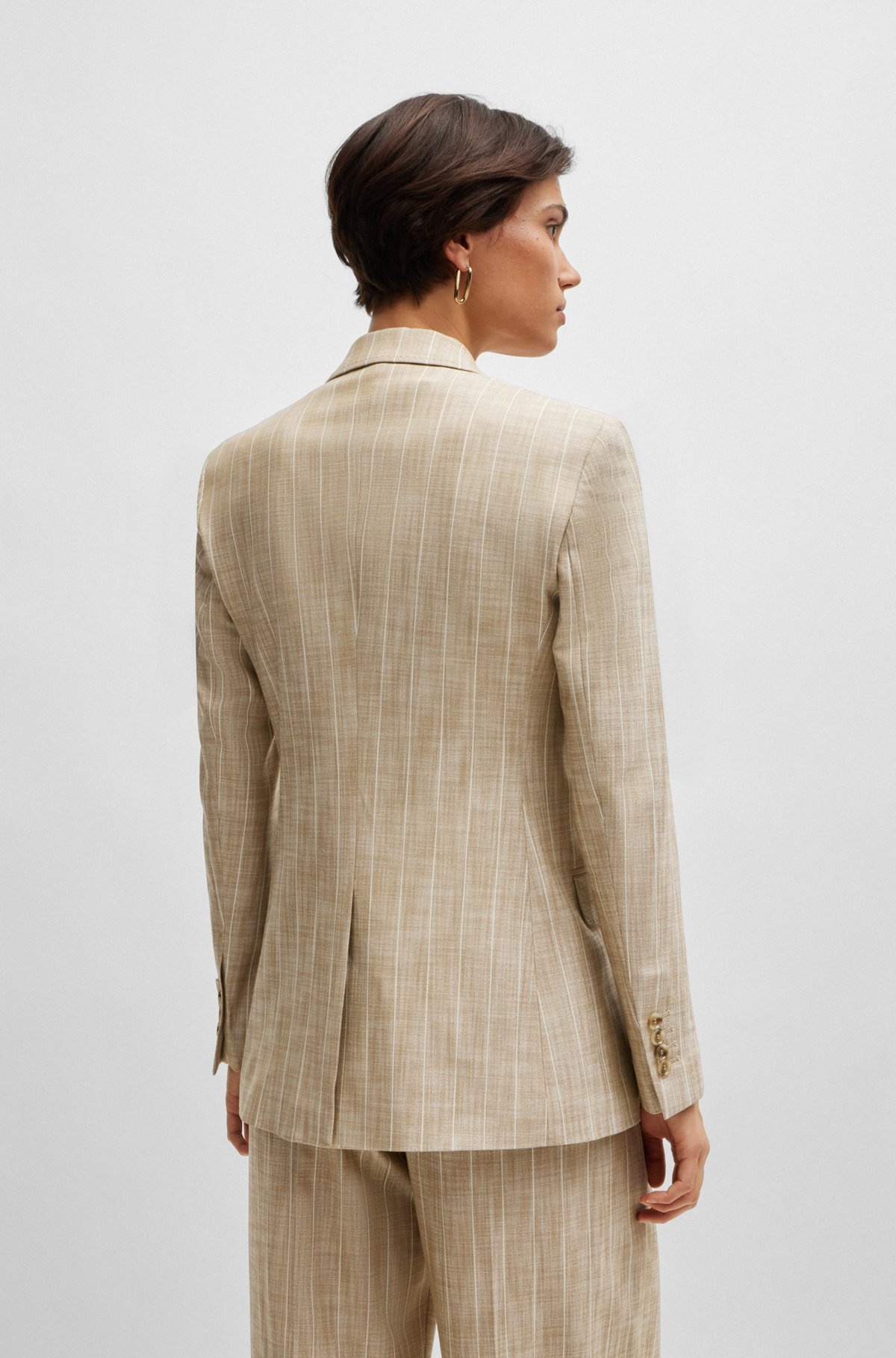 REGULAR-FIT JACKET IN PINSTRIPE MATERIAL WITH SIGNATURE LINING - 4